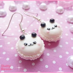 Kawaii Panda Macaron Earrings by Dolly House