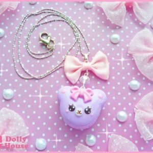 Kawaii Bear Macaron Necklace by Dolly House