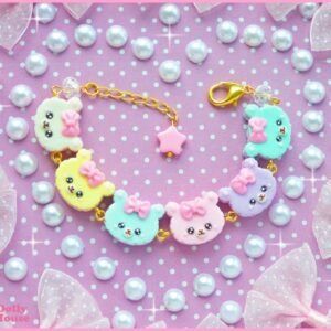 Kawaii Pastel Bear Cookies Bracelet by Dolly House