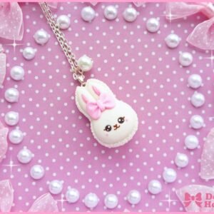 Kawaii Bunny Macaron Necklace by Dolly House
