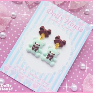 Kawaii Choco Bear Earrings by Dolly House