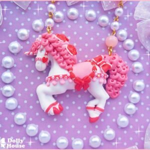 Kawaii Strawberry Unicorn  Necklace by Dolly House