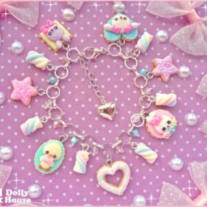 Kawaii Pastel Spring Cookies & Marshmallow Bracelet by Dolly House