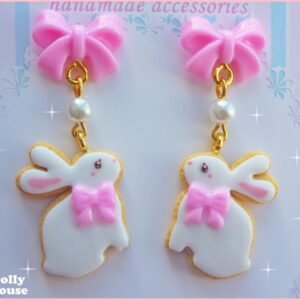 Kawaii Bunny Cookie Earrings by Dolly House
