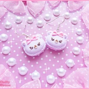 Kawaii Bear French Macaron Earrings by Dolly House