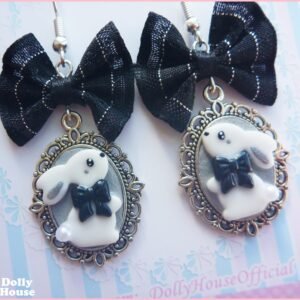Kawaii Gothic Bunny Earrings by Dolly House