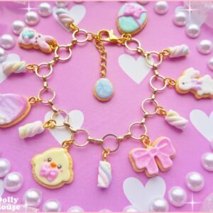 Kawaii Easter Cookie Charm Bracelet by Dolly House