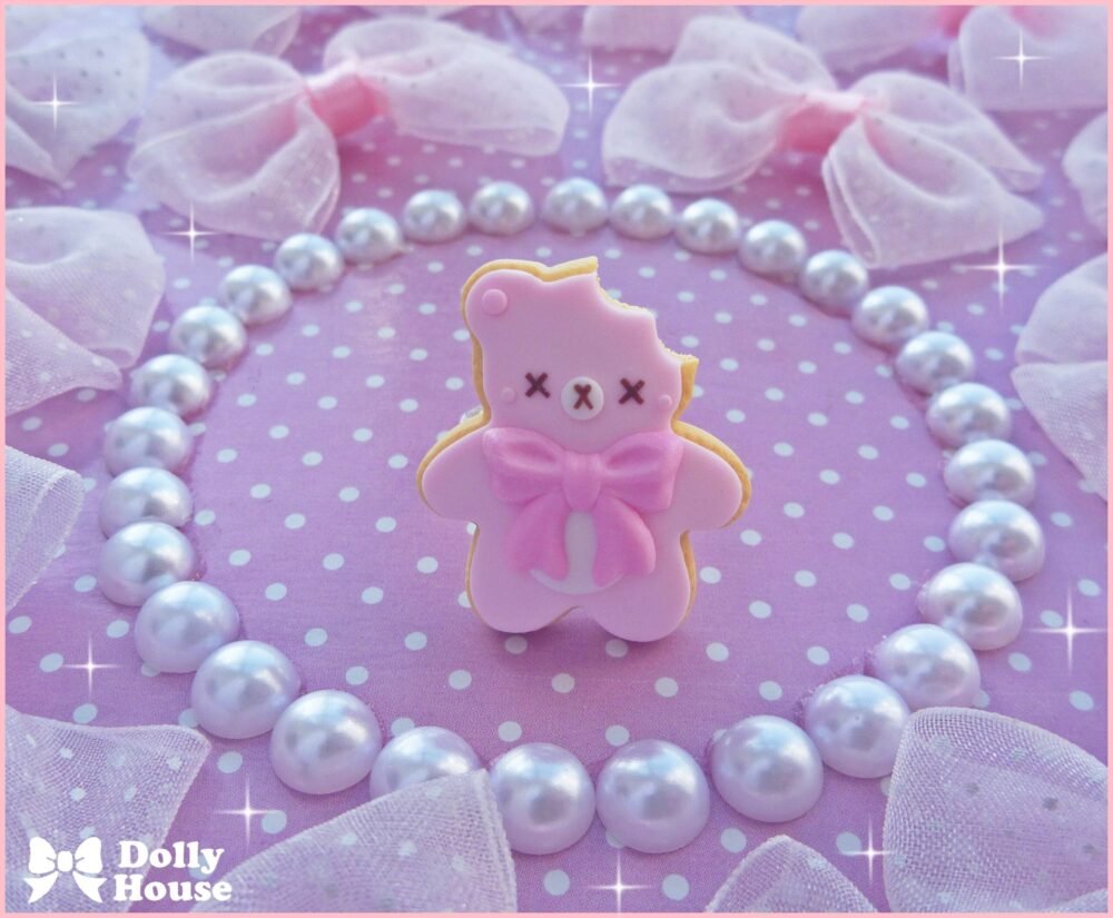 Creepy Cute Bitten Bear Cookie Ring by Dolly House
