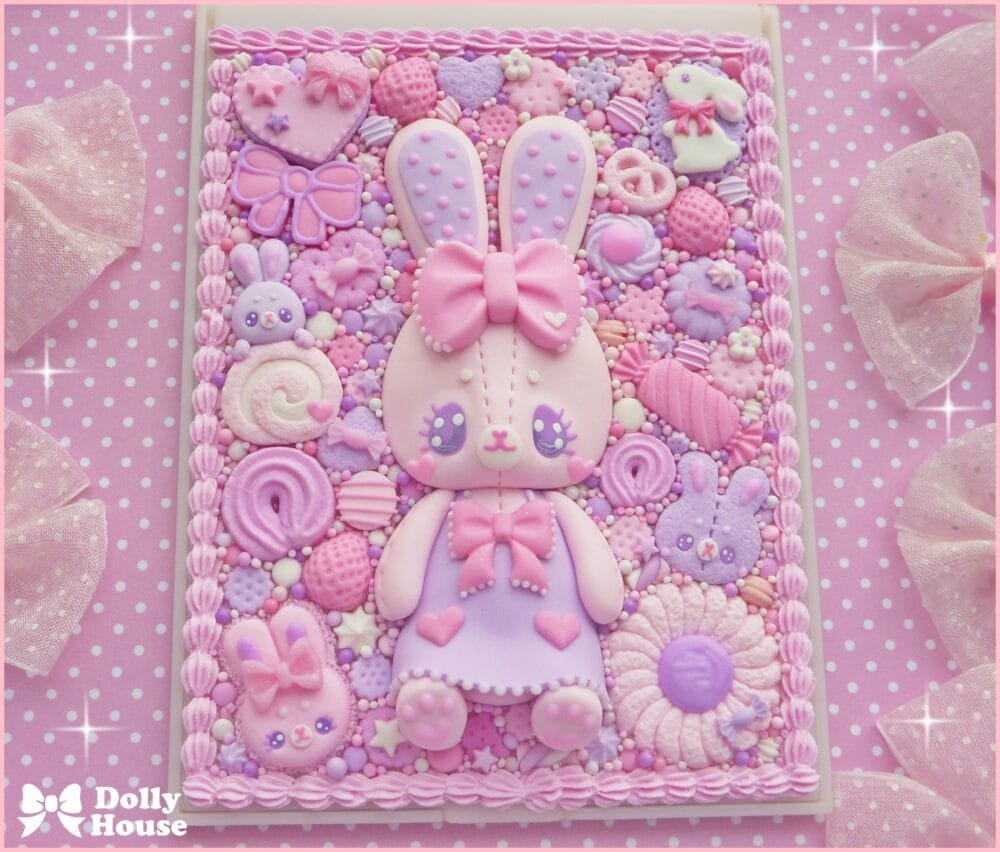 Kawaii Bunny Candy Garden Folding Mirror by Dolly House
