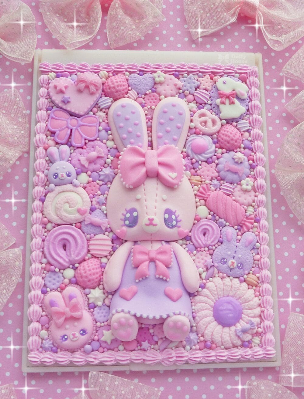 Kawaii Bunny Candy Garden Folding Mirror by Dolly House