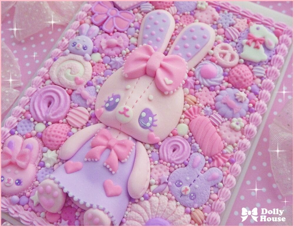 Kawaii Bunny Candy Garden Folding Mirror by Dolly House