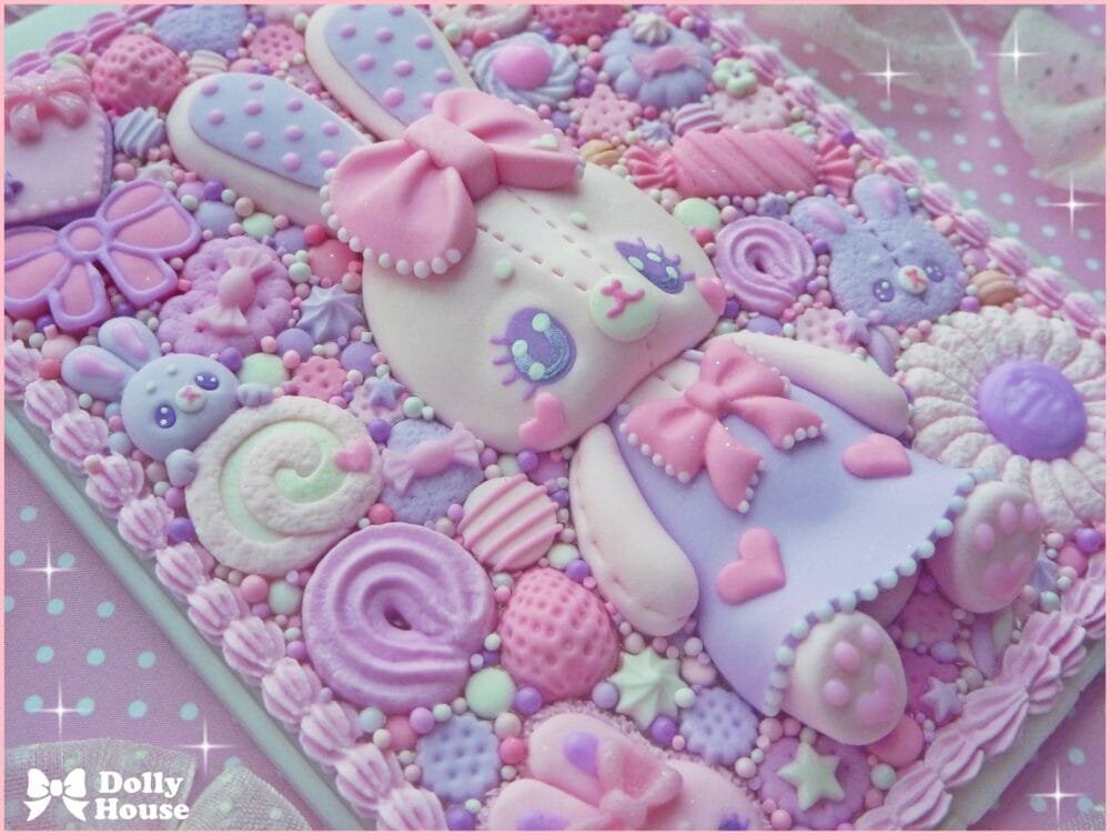 Kawaii Bunny Candy Garden Folding Mirror by Dolly House
