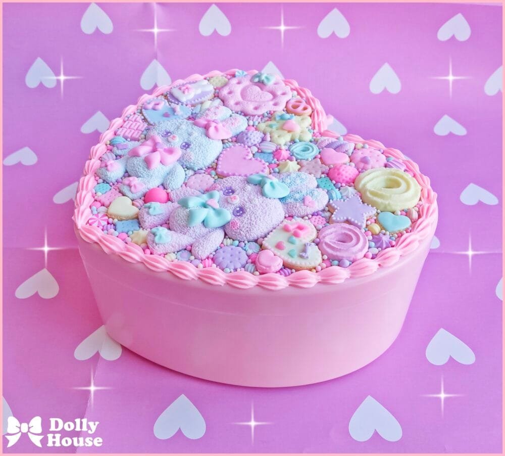 Pastel Bunny Heart Jewelry Box-2 by Dolly House