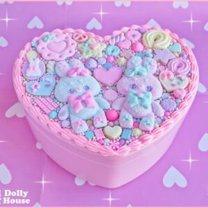Pastel Bunny Heart Jewelry Box-2 by Dolly House