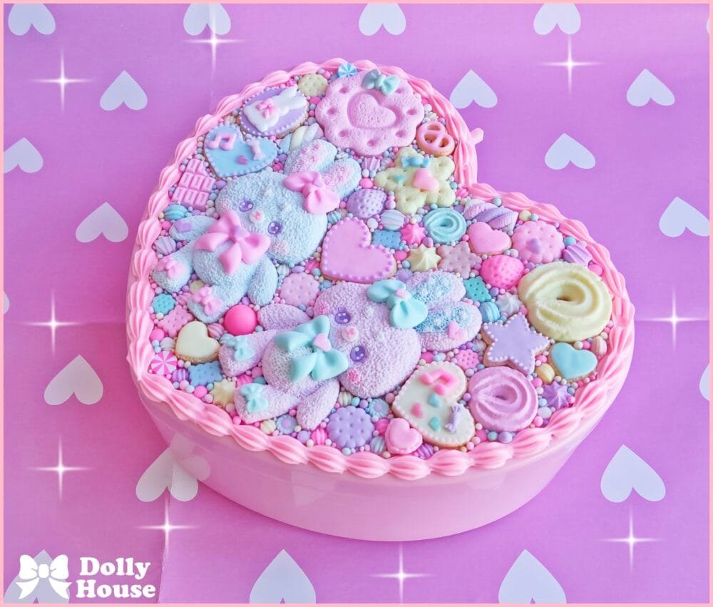 Pastel Bunny Heart Jewelry Box-2 by Dolly House