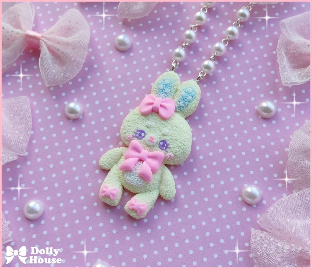 Yellow Bunny Bow Necklace by Dolly House