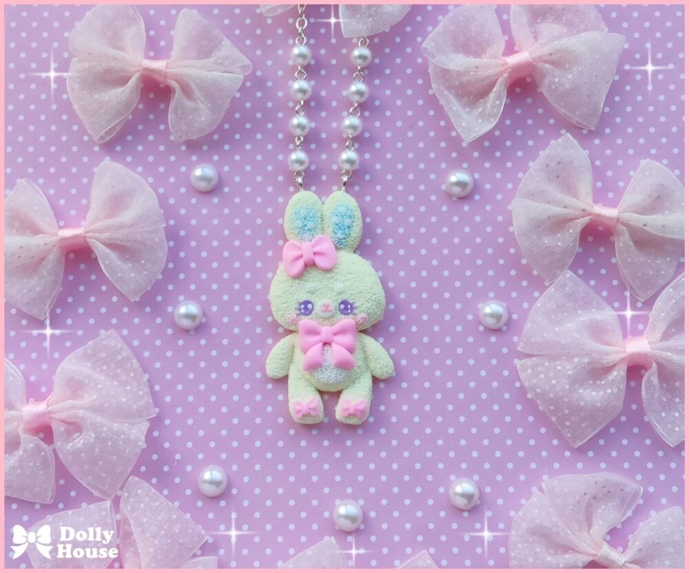 Yellow Bunny Bow Necklace by Dolly House