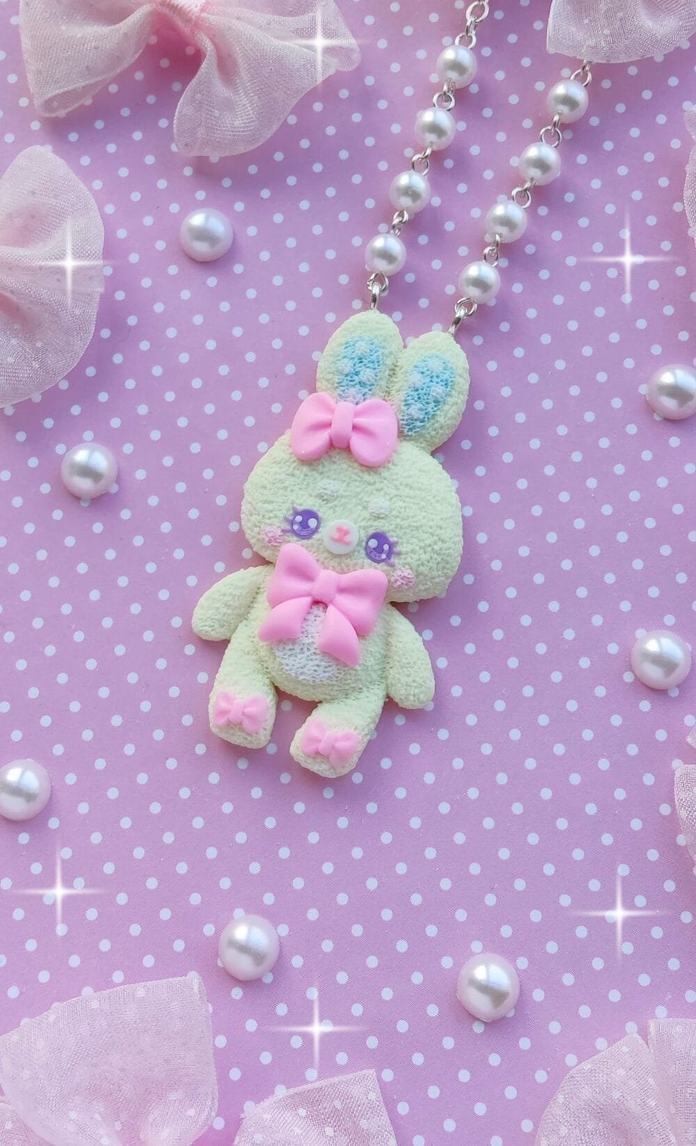 Yellow Bunny Bow Necklace by Dolly House