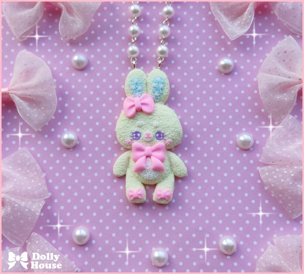 Yellow Bunny Bow Necklace by Dolly House