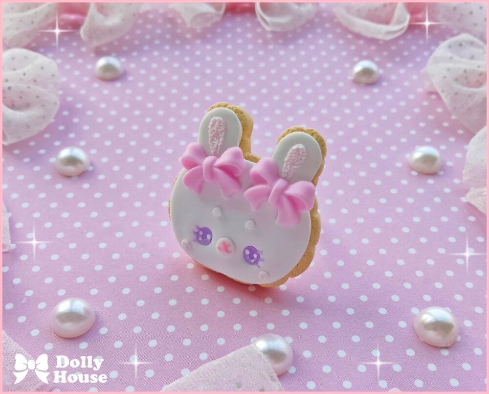 Bunny Bowtie Cookie Ring by Dolly House