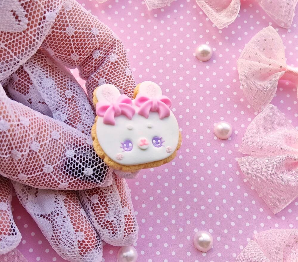 Bunny Bowtie Cookie Ring by Dolly House