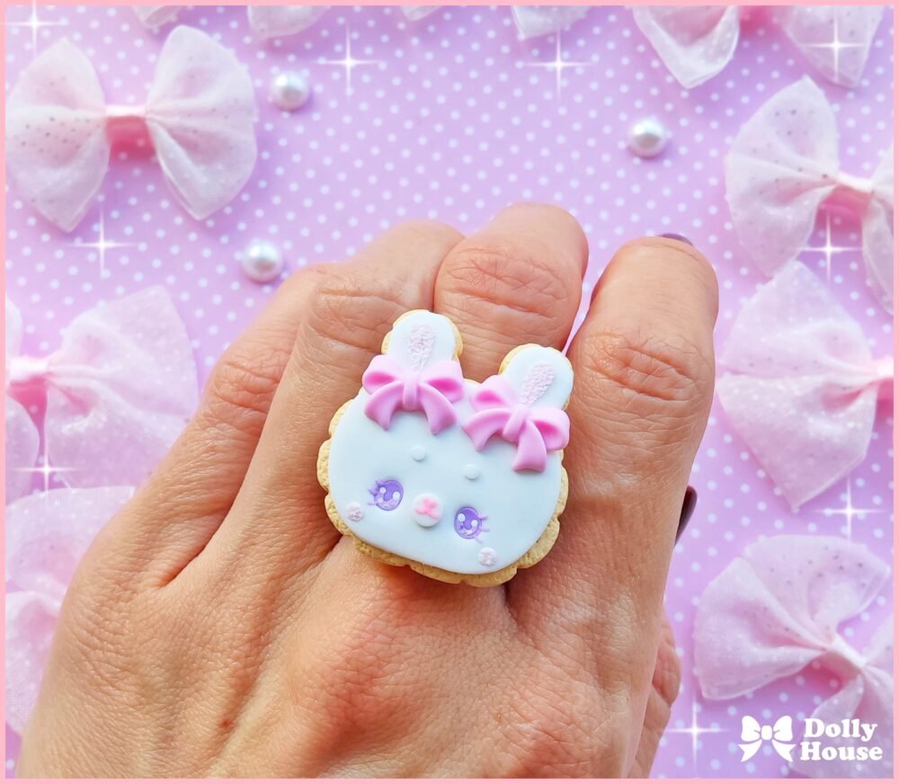Bunny Bowtie Cookie Ring by Dolly House