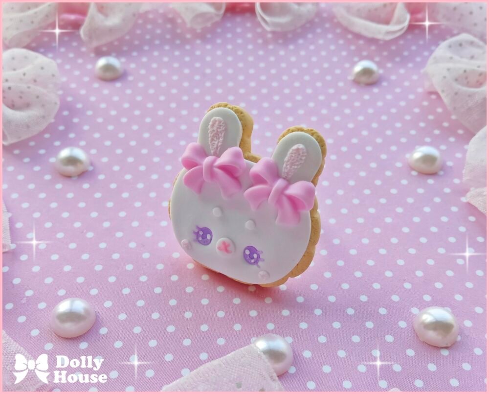Bunny Bowtie Cookie Ring by Dolly House
