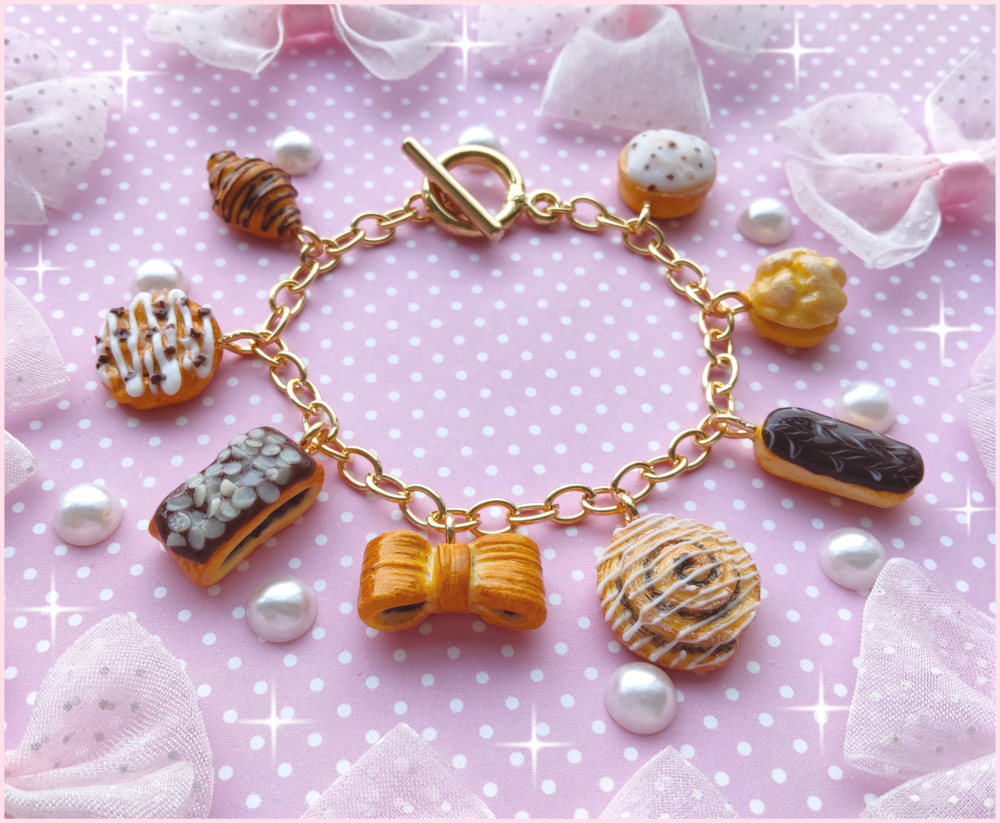 Sweet French Bakery Charm Bracelet by Dolly House