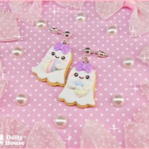 Kawaii Ghost Macaron Halloween Earrings by Dolly House