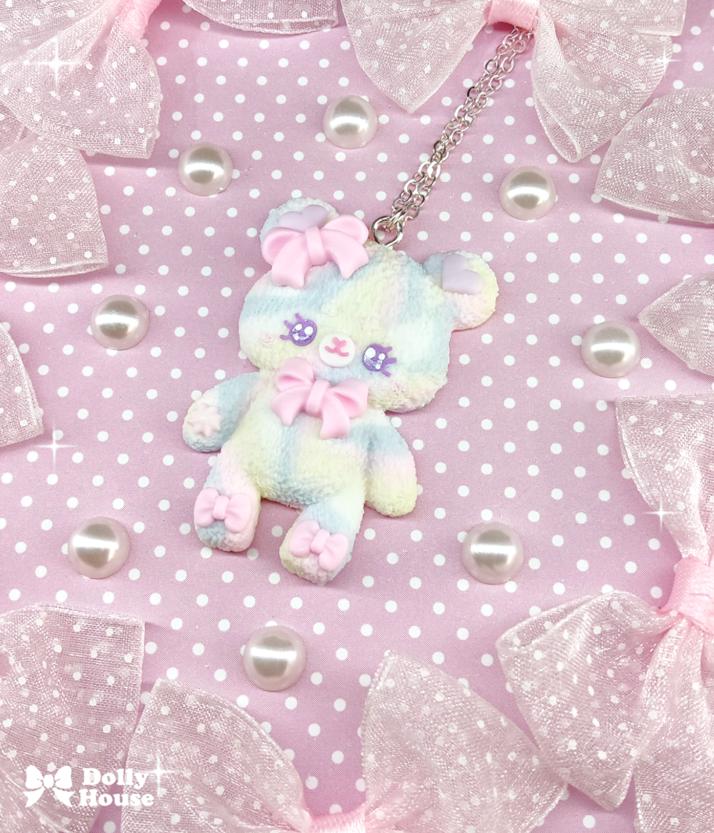 Pastel Cloud Bear Necklace by Dolly House