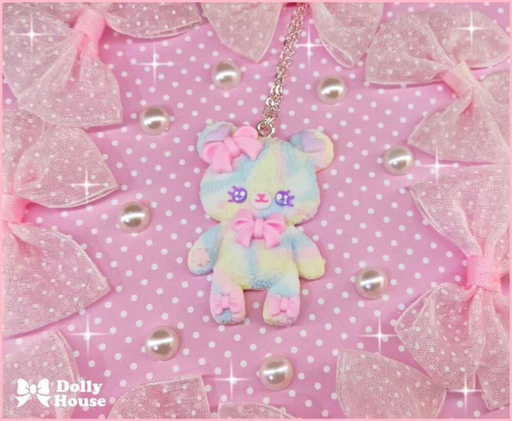 Pastel Cloud Bear Necklace by Dolly House
