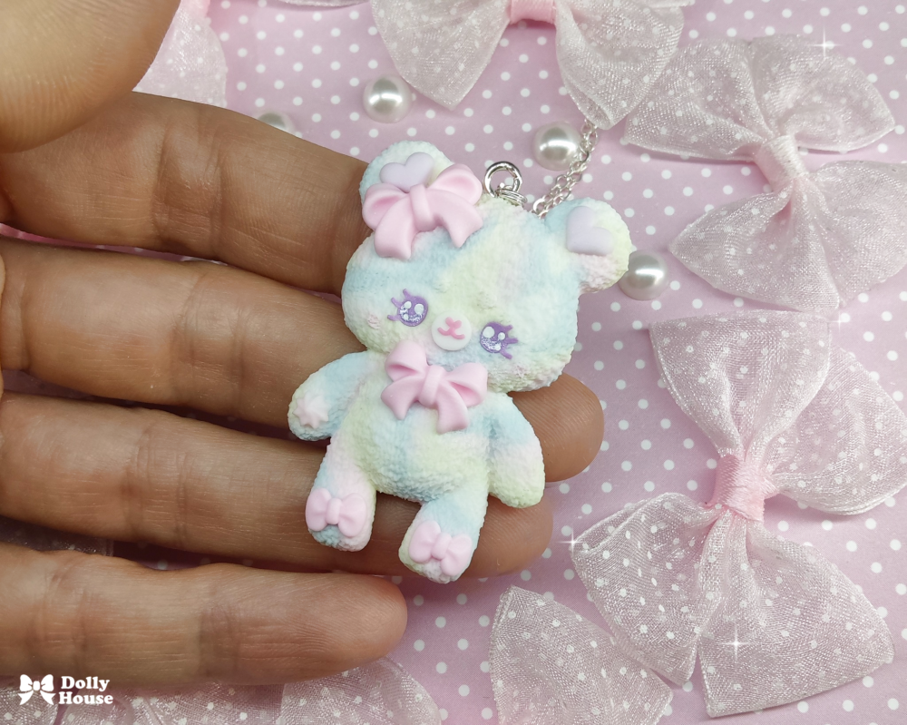 Pastel Cloud Bear Necklace by Dolly House