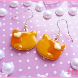Kawaii Bear Pancake Earrings by Dolly House