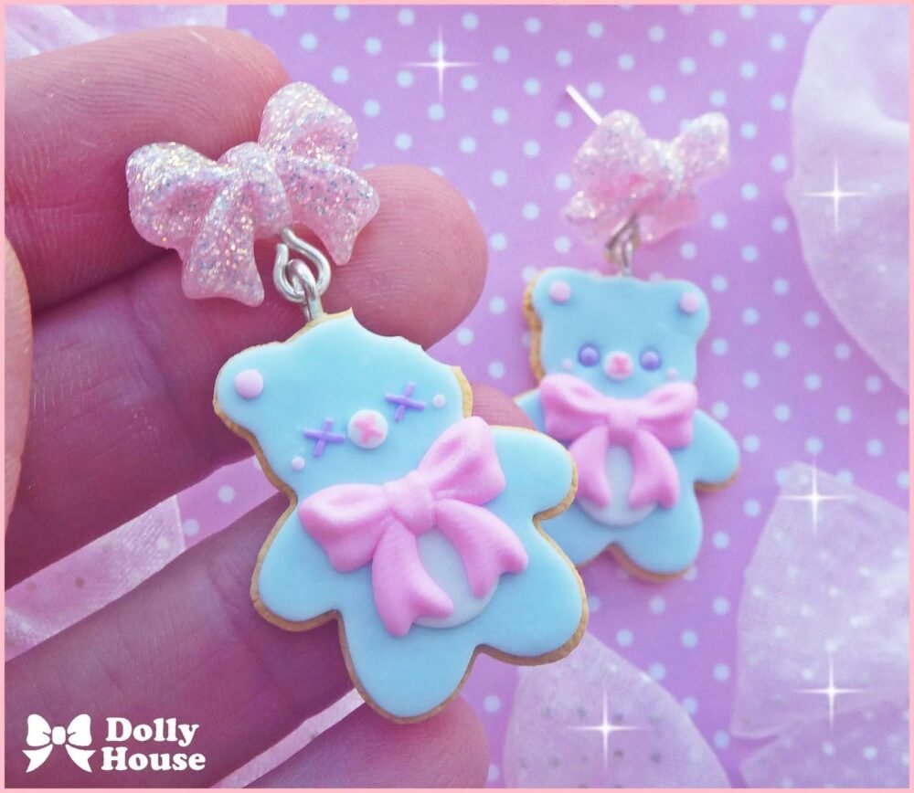 Kawaii Sweet Bears Earrings by Dolly House