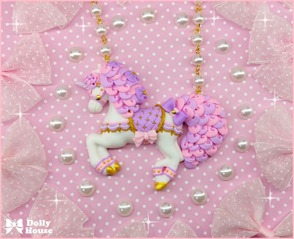 Kawaii Candy Carousel Unicorn Necklace by Dolly House