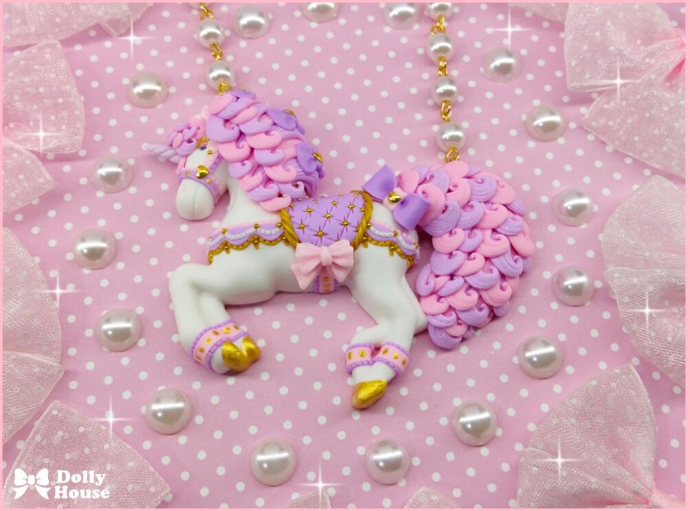 Kawaii Candy Carousel Unicorn Necklace by Dolly House